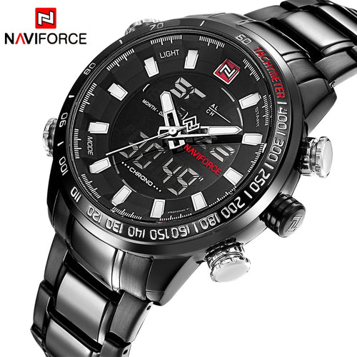 NAVIFORCE Luxury Brand Men LED Quartz Watch